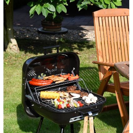 Grelhador de carvão vegetal portátil preto