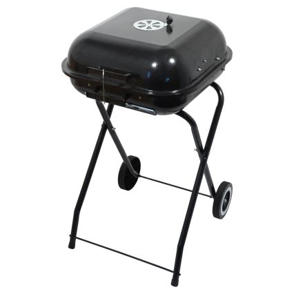 Grelhador de carvão vegetal portátil preto
