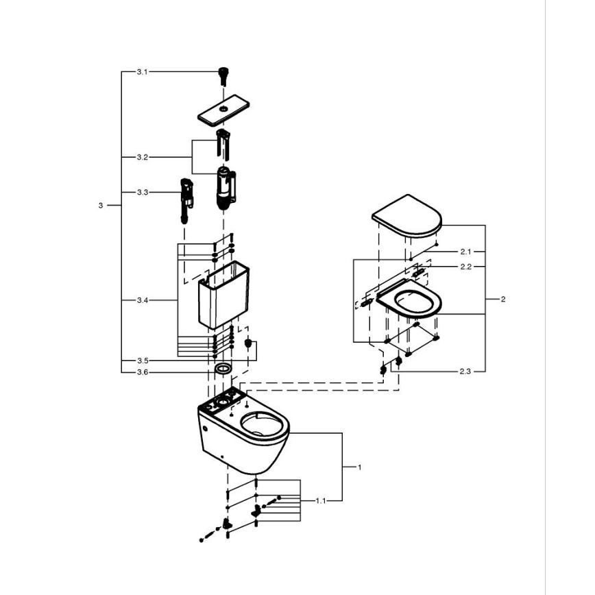 GROHE 102513SH00 - Conjunto sanitário EURO CERAMIC 67,3 x 37,6 x 79,2 cm cerâmica/branco