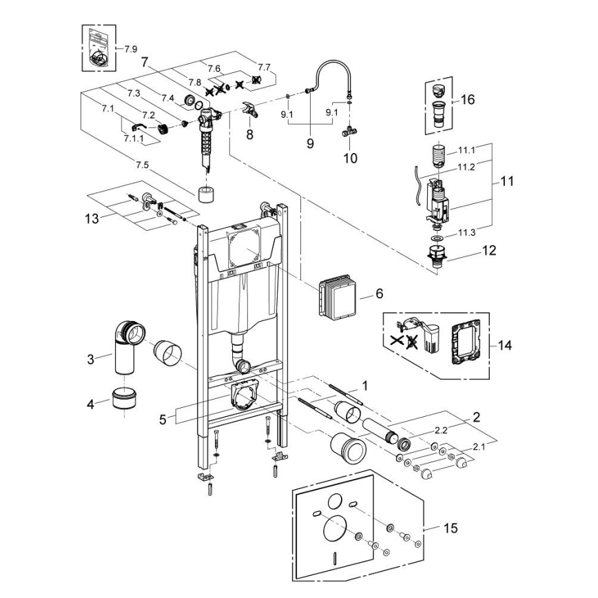GROHE 103843SH00 - Conjunto 5 em 1 SOLIDO COMPACT 1,13 m cerâmica/branco