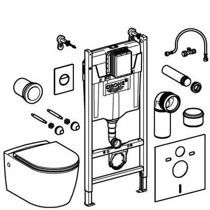 GROHE 103843SH00 - Conjunto 5 em 1 SOLIDO COMPACT 1,13 m cerâmica/branco