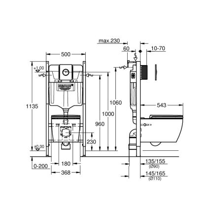 GROHE 103843SH00 - Conjunto 5 em 1 SOLIDO COMPACT 1,13 m cerâmica/branco