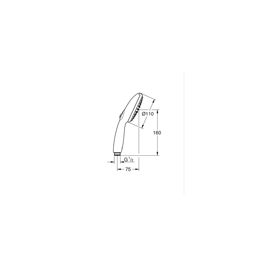 GROHE 1053152431 - Ducha de mão VITALIO START 110 600 mm preta