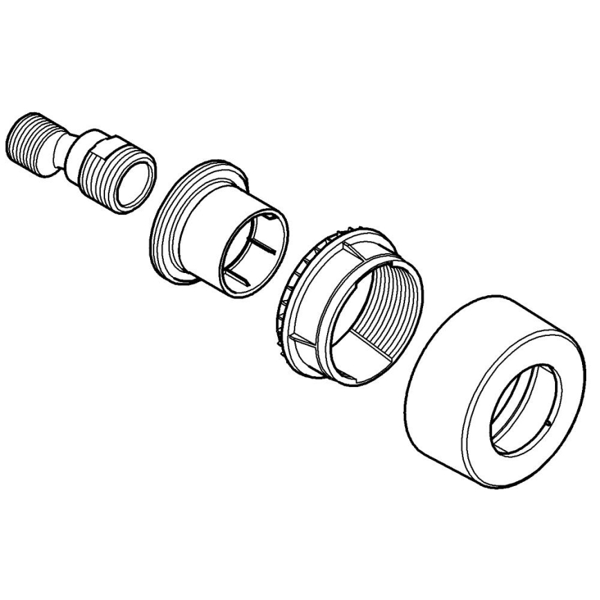 GROHE 12693000 - Conector em S 12” × 34” cromado brilhante