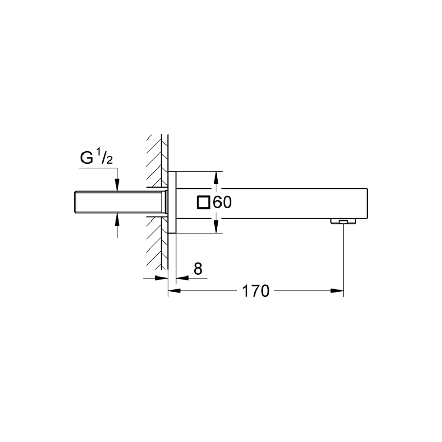 GROHE 13303000 - Válvula de escoamento para banheira EUROCUBE 170 mm cromado brilhante
