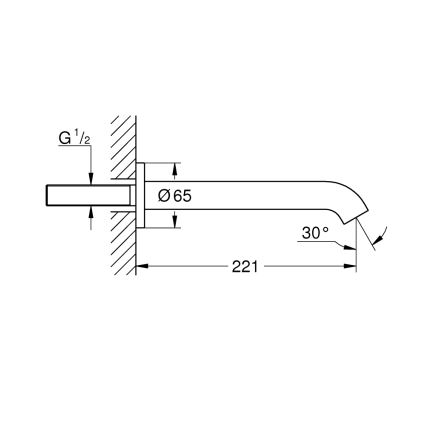GROHE 13449AL1 - Válvula de escoamento para banheira ESSENCE 221 mm grafite