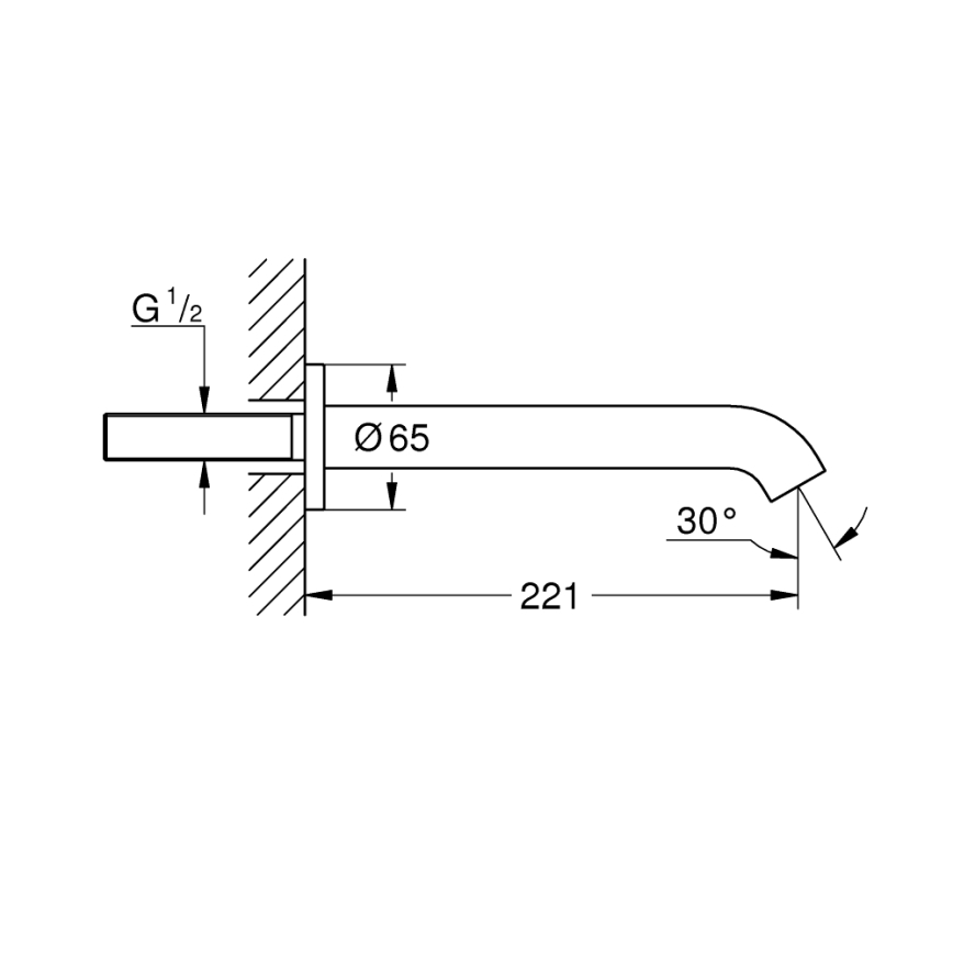GROHE 13449AL1 - Válvula de escoamento para banheira ESSENCE 221 mm grafite