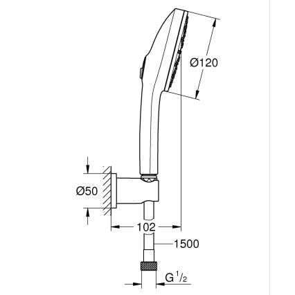 GROHE 134865DC00 - Conjunto de duche VITALIO JOY+ 120 mm cromado mate