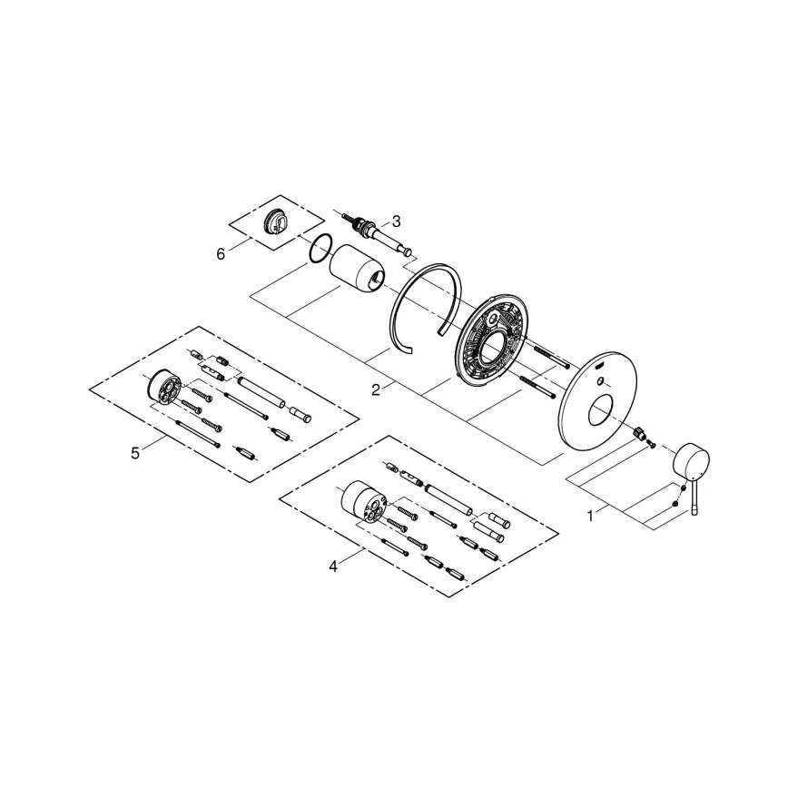GROHE 19285001 - Misturador para banheira para instalação encastrada ESSENCE cromado brilhante