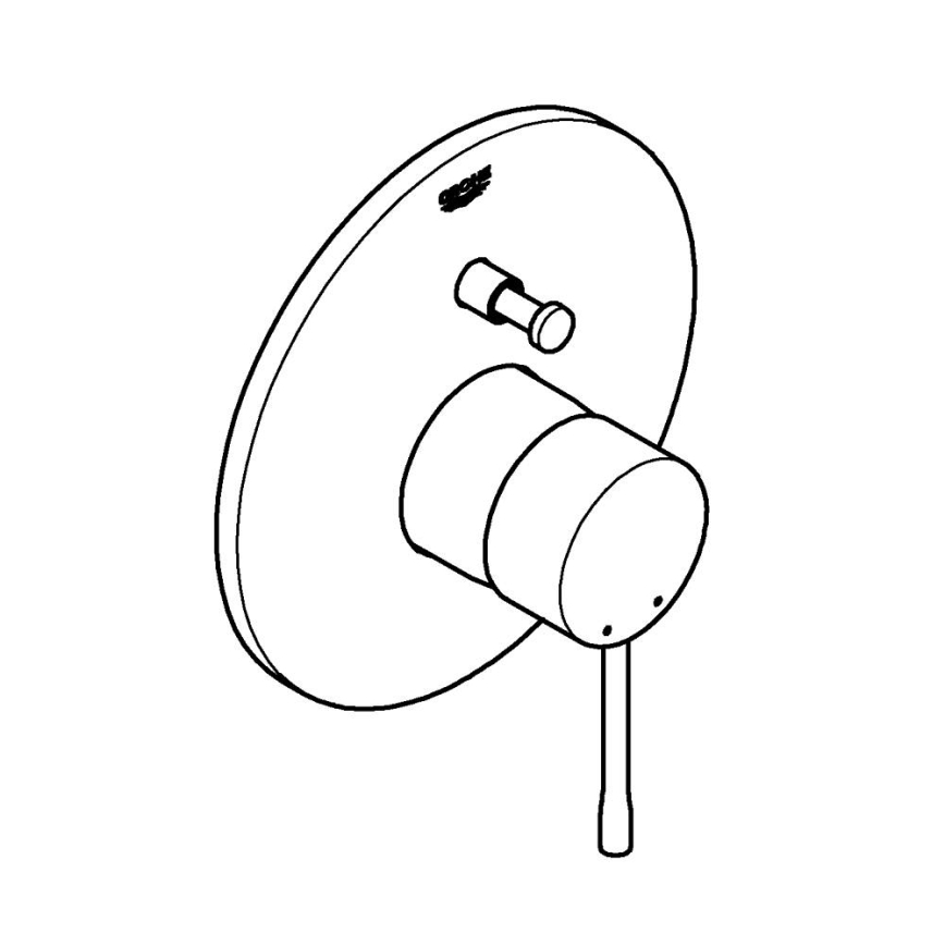 GROHE 19285001 - Misturador para banheira para instalação encastrada ESSENCE cromado brilhante