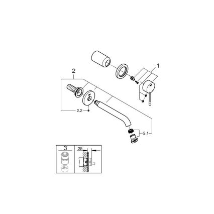 GROHE 19408DC1 - Torneira de lavatório ESSENCE 183 mm em aço inoxidável