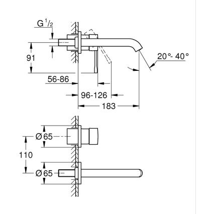 GROHE 19408DL1 - Misturador de lavatório para dois furos ESSENCE 183 mm, bronze