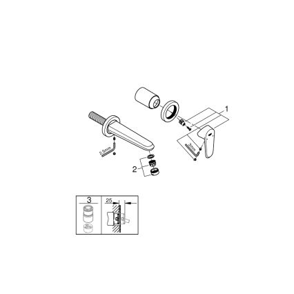 GROHE 19573002 - Misturador para lavatório de 2 furos EURODISC COSMOPOLITAN 11x17 cm cromado