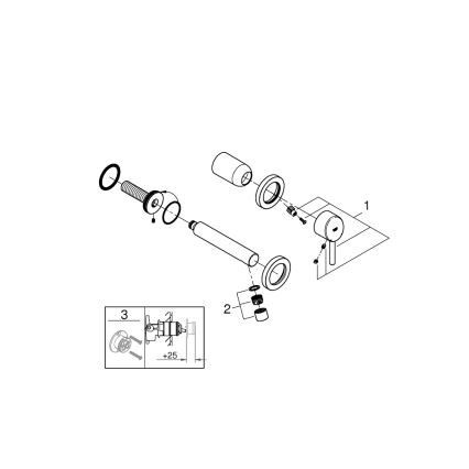 GROHE 19575001 - Misturador para lavatório de 2 furos CONCETTO 147 mm, acabamento cromado brilhante