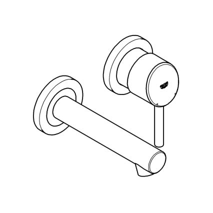 GROHE 19575001 - Misturador para lavatório de 2 furos CONCETTO 147 mm, acabamento cromado brilhante