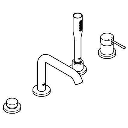 GROHE 19578001 - Conjunto para banheira de 4 furos ESSENCE 197 mm cromado brilhante