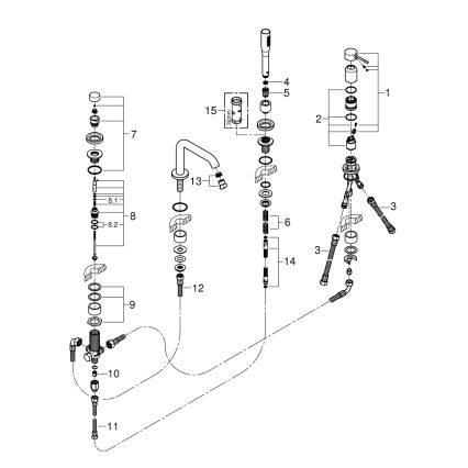 GROHE 19578DC1 - Misturador de banheira de quatro furos ESSENCE em aço inoxidável