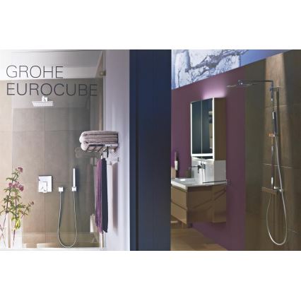 GROHE 19895000 - Misturador de lavatório para 2 furos EUROCUBE, 171 mm, cromado brilhante
