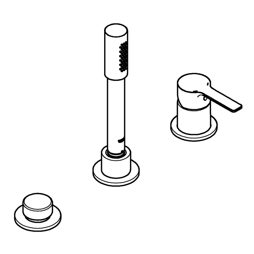 GROHE 19965001 - Misturador de banheira de três furos LINEARE, cromo brilhante