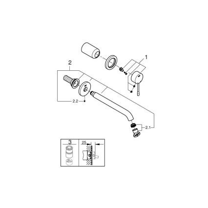 GROHE 19967AL1 - Misturador de lavatório para 2 furos ESSENCE 230 mm grafite