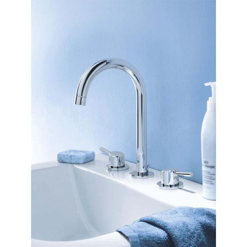 GROHE 20216001 - Bateria de lavatório de três furos CONCETTO DN 15, tamanho L, acabamento cromado