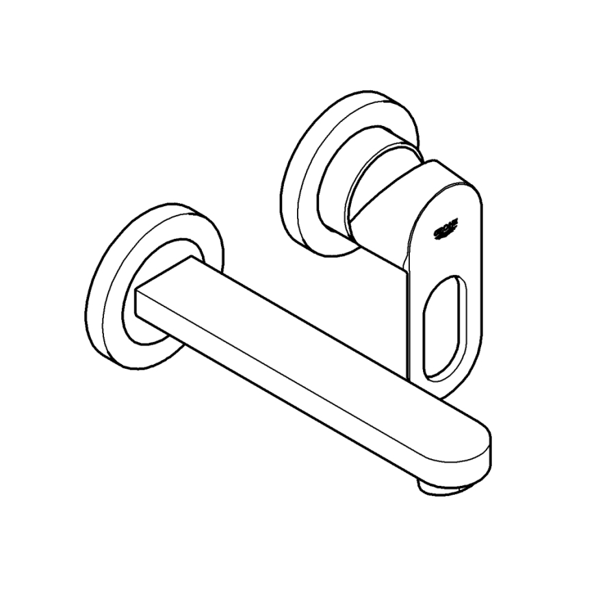 GROHE 20289000 - Misturador para lavatório de 2 furos BAULOOP 110 mm, cromo brilhante