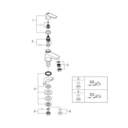 GROHE 20577000 - Válvula de bancada START FLOW DN 15, cromado brilhante