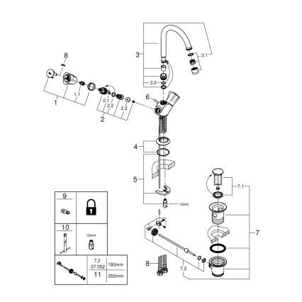 GROHE 21375001 - Misturador para lavatório COSTA L cromo brilhante