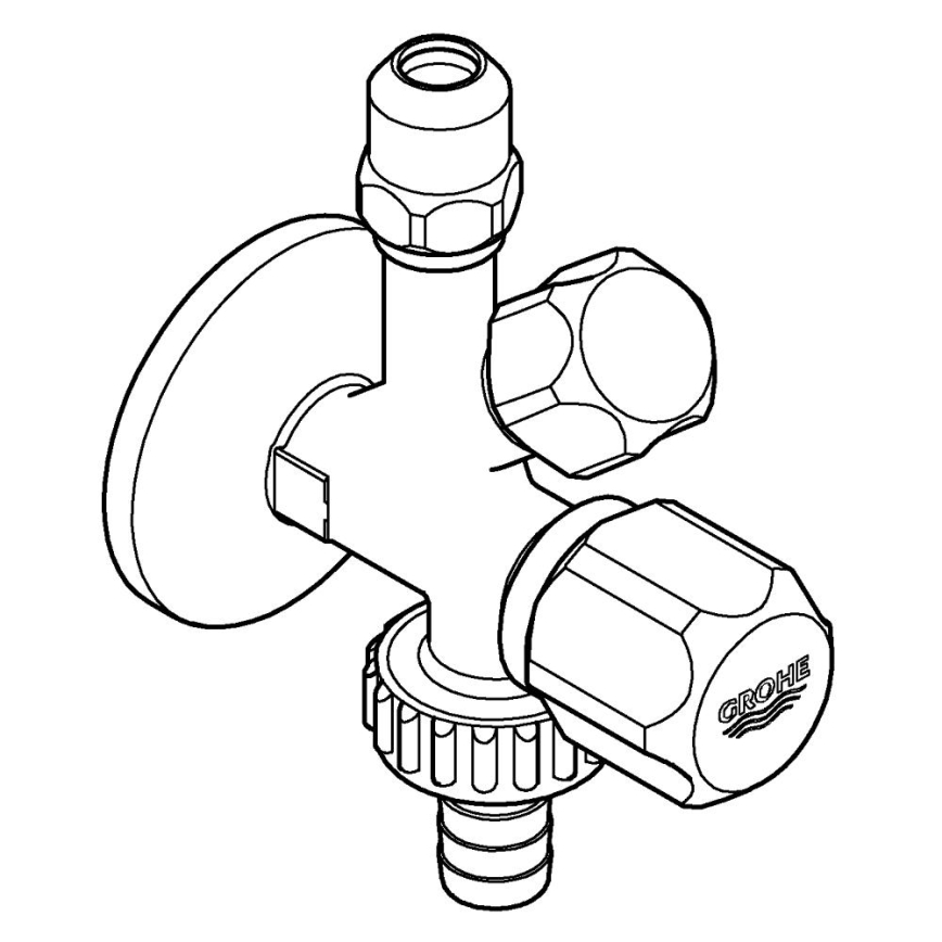 GROHE 22035000 - Válvula de ângulo Kombi UNIVERSAL DN 15 cromo brilhante