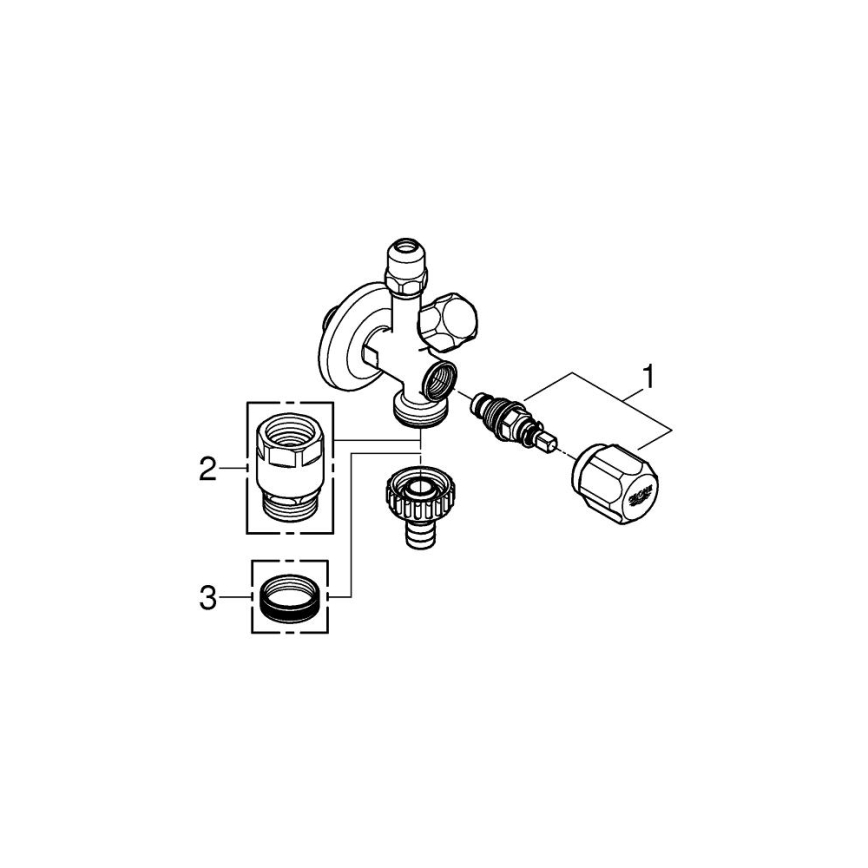 GROHE 22036000 - Válvula de ângulo Kombi ORIGINAL WAS® DN 15, cromado brilhante