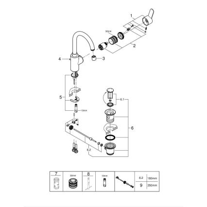 GROHE 23043003 - Torneira de lavatório EUROSTYLE COSMOPOLITAN, tamanho L, cromado
