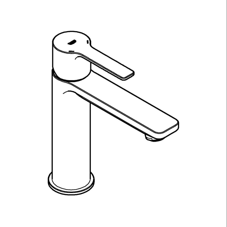 GROHE 23106001 - Torneira de lavatório LINEARE, tamanho S, acabamento cromado brilhante