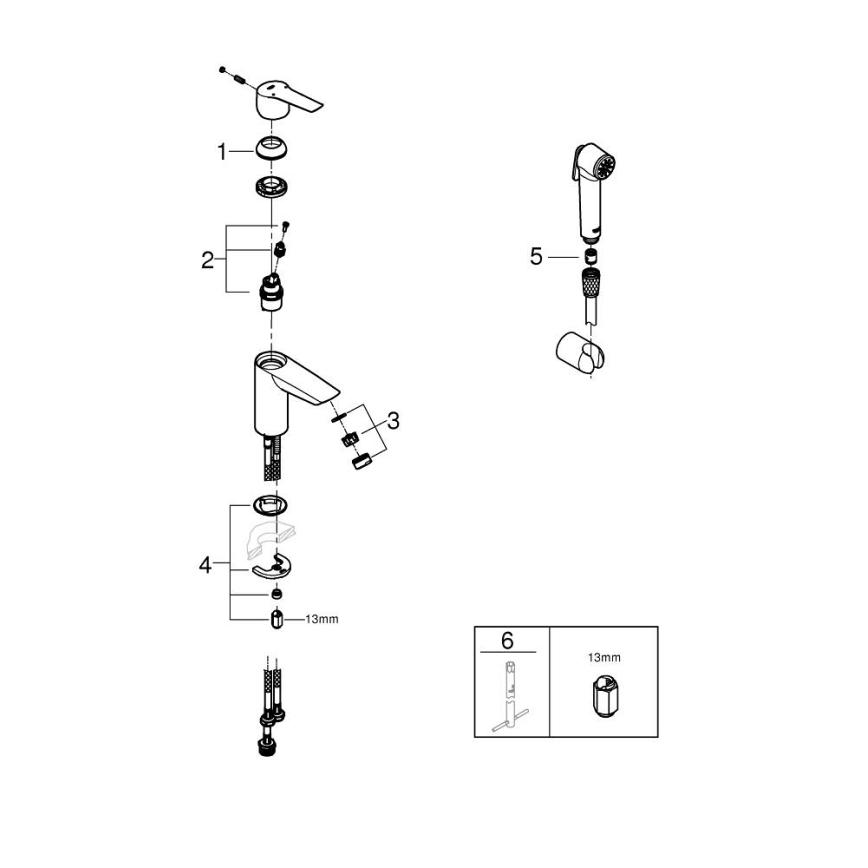 GROHE 231232433 - Misturadora para lavatório START DN 15 tamanho S preta