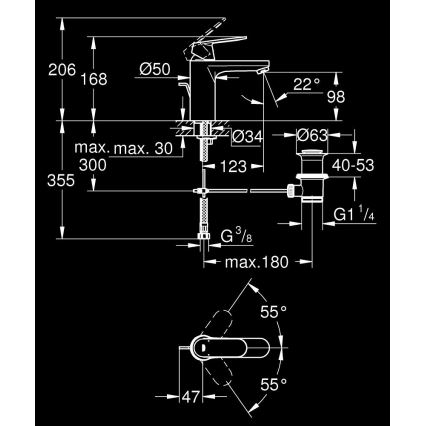 GROHE 23325000 - Misturador para lavatório EUROSMART COSMOPOLITAN, tamanho M, cromado