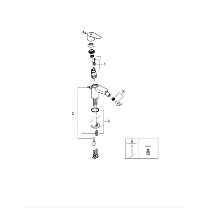 GROHE 23332001 - Misturador para bidé BAUEDGE tamanho S cromo brilhante