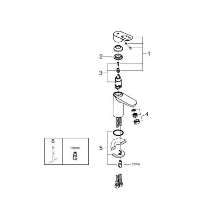 GROHE 23337000 - Torneira de lavatório BAULOOP DN 15 cromo brilhante