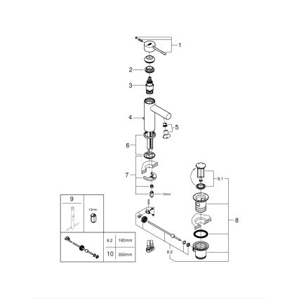 GROHE 23379001 - Torneira para lavatório ESSENCE, cromado brilhante