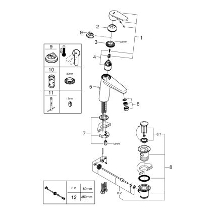GROHE 23448002 - Misturador de lavatório EURODISC COSMOPOLITAN tamanho M cromado