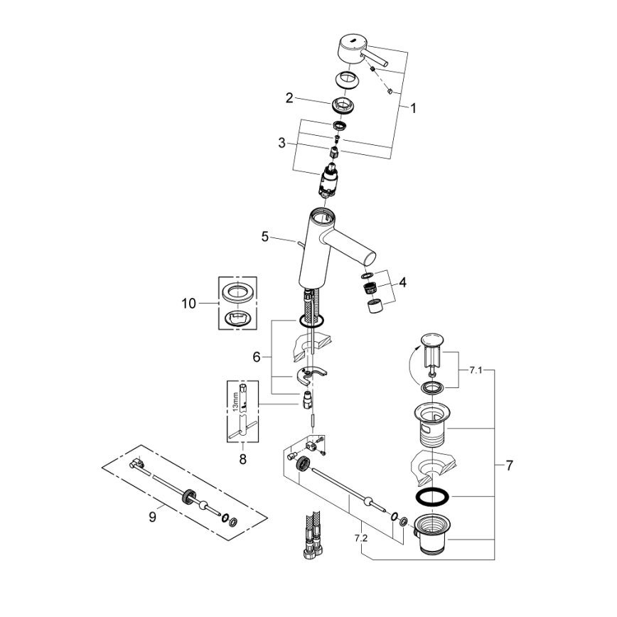 GROHE 23450001 - Torneira de lavatório CONCETTO M cromo brilhante