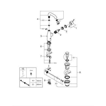 GROHE 23462AL1 - Misturador de lavatório ESSENCE tamanho M grafite