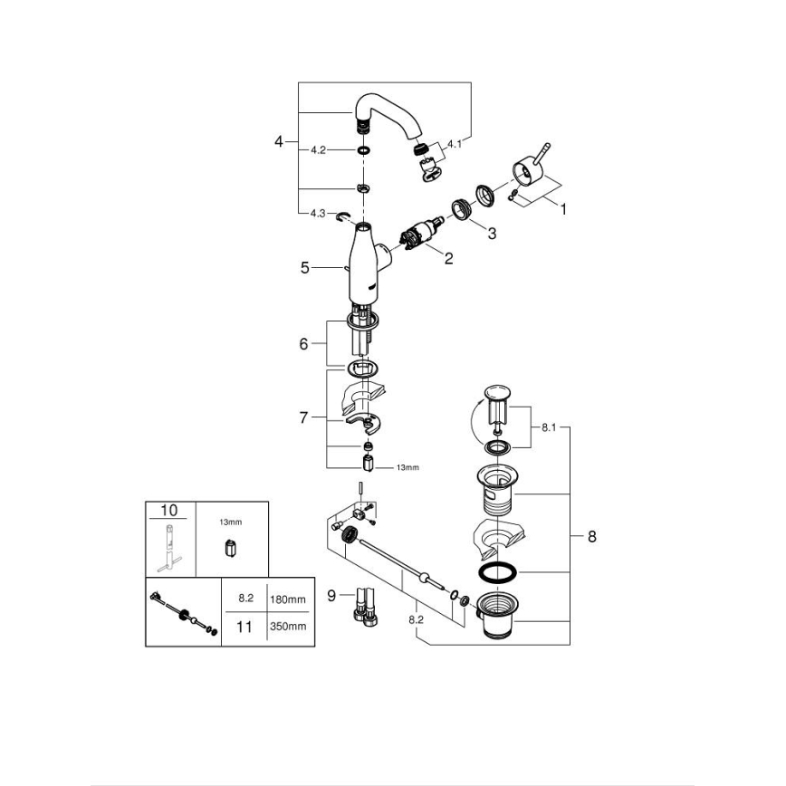 GROHE 23462AL1 - Misturador de lavatório ESSENCE tamanho M grafite