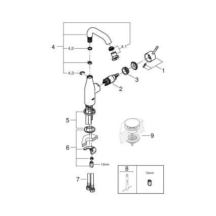 GROHE 23463001 - Torneira para lavatório ESSENCE, tamanho M, em cromo brilhante