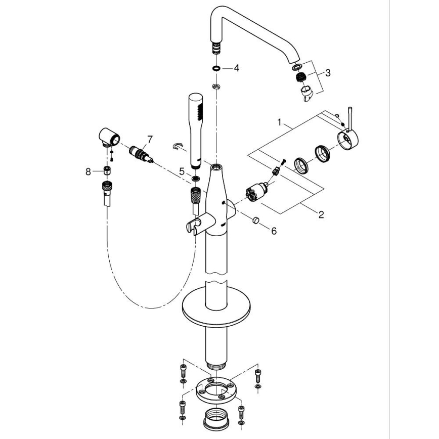 GROHE 23491AL1 - Misturador de banheira ESSENCE 277 mm grafite