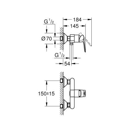 GROHE 23634000 - Misturador de duche BAULOOP DN 15 cromo brilhante
