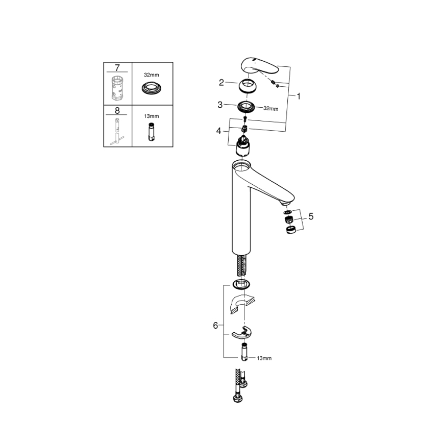 GROHE 23719003 - Torneira de lavatório EUROSTYLE XL cromo brilhante