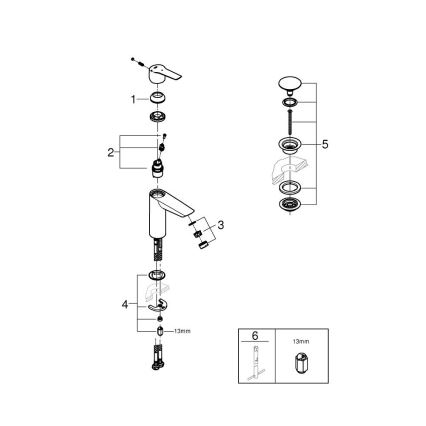GROHE 237462432 - Misturadora para lavatório START tamanho M preta