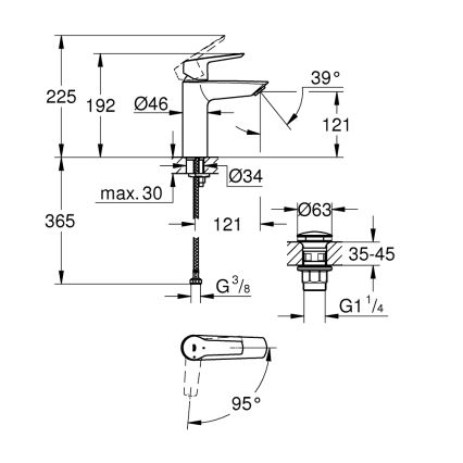 GROHE 237462432 - Misturadora para lavatório START tamanho M preta