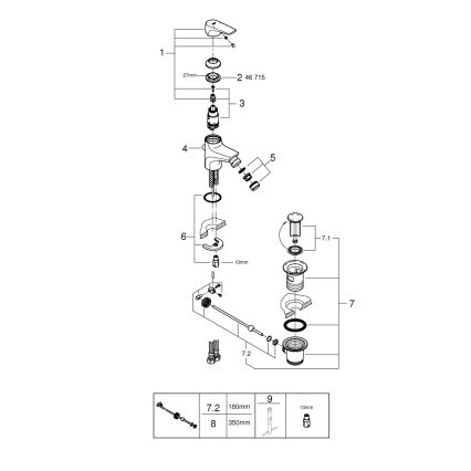 GROHE 23770000 - Misturador para bidé START FLOW cromado brilhante