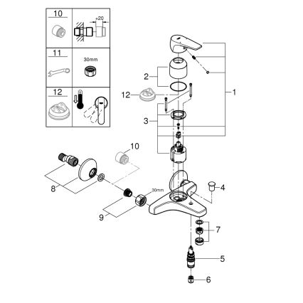 GROHE 23772000 - Misturador para banheira START FLOW 150 mm, cromado polido