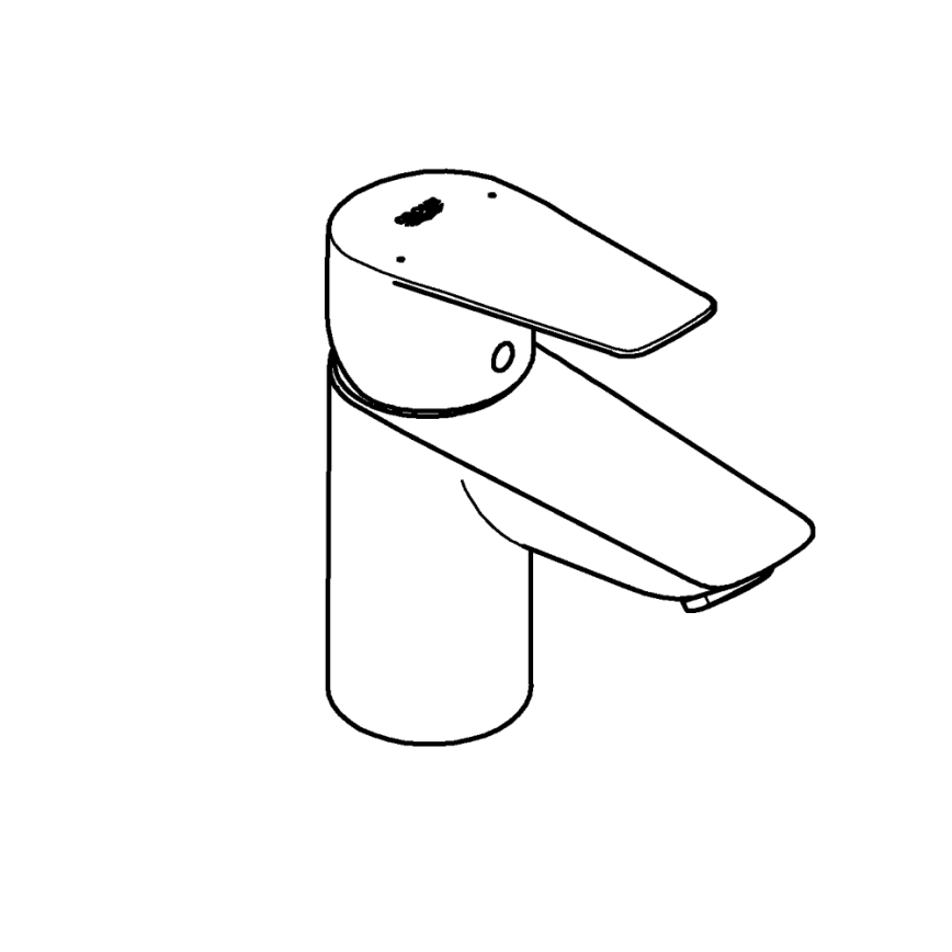 GROHE 23773001 - Misturadora START EDGE para lavatório, tamanho S, acabamento cromado brilhante